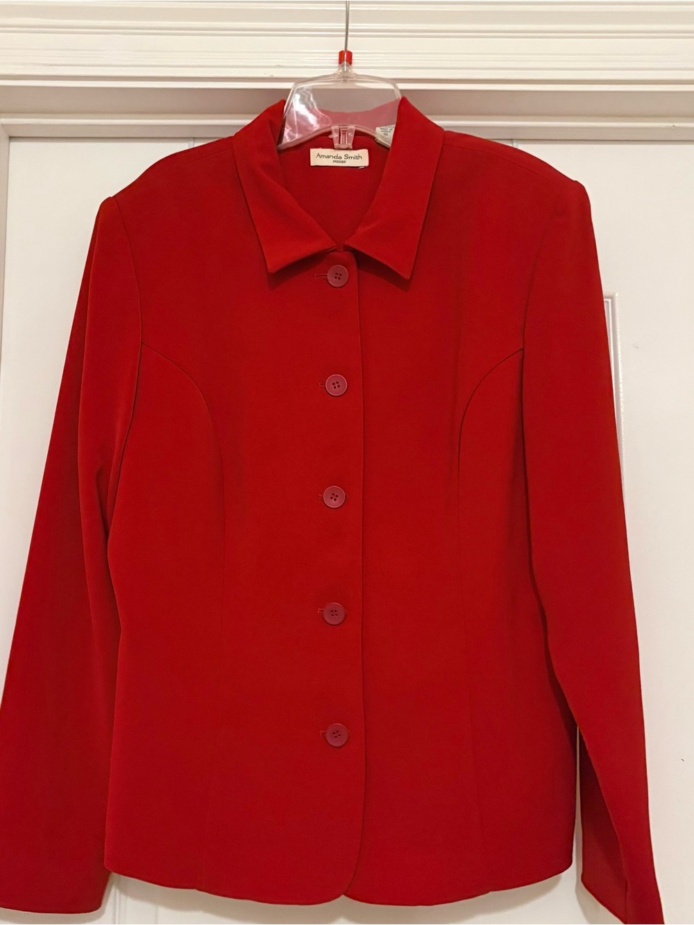 Amanda Smith Red Button-Front Women's Jacket and skirt